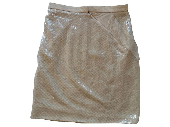 Montsouris Louis Vuitton Paillettenrock beige Baumwolle Größe 36