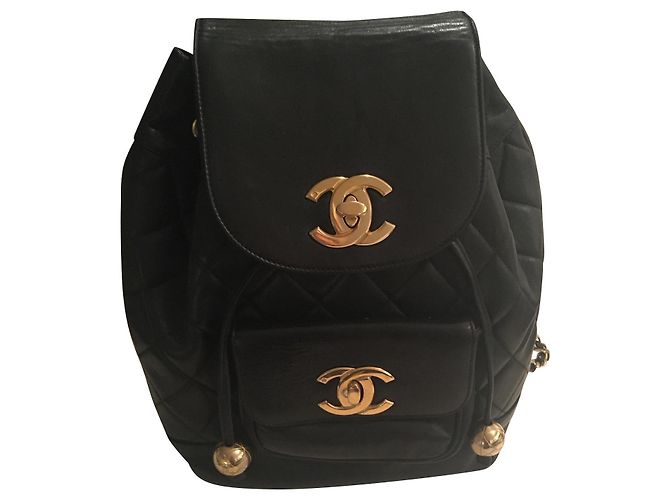 Chanel Lambskin Backpack Black