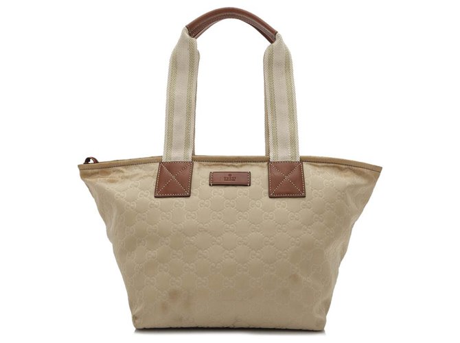 Gucci Brown GG Canvas Web Shoulder Bag Beige Leather Nylon Cloth  ref.153748