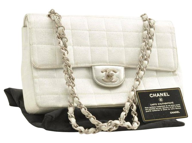 Chanel Timeless / Classique Silber Leinwand  ref.153865