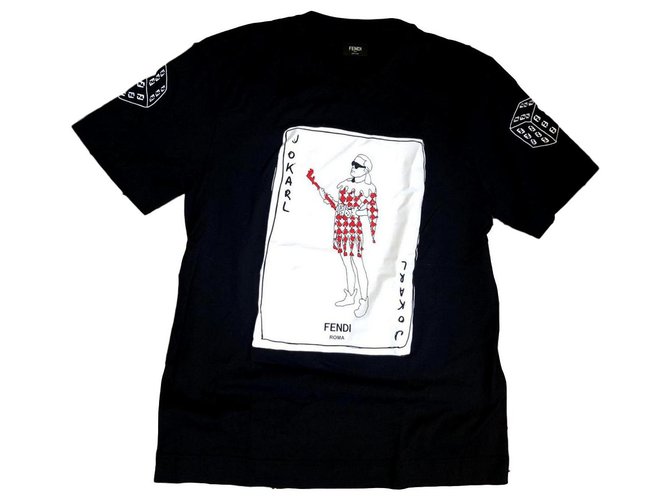 Fendi T-Shirt Joker Schwarz Baumwolle  ref.153881
