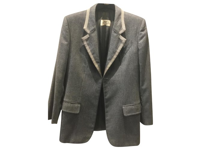 Hermès Skirt suit Grey Wool  ref.153883