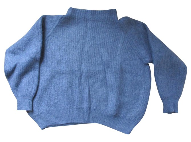 Autre Marque Blauer Mohair-Pullover, 38. 