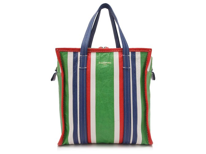 Balenciaga Shopper Bazar Vert en Peau d'Agneau S Cuir Multicolore  ref.154001