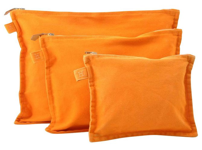 Hermès Bora Bora Pouch 3SET Orange Cloth  ref.154115
