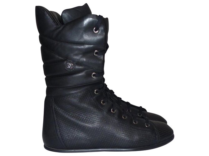 Chanel sneakers Cuir Noir  ref.154080
