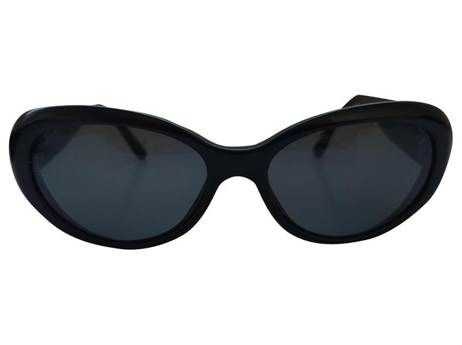 Chanel lunettes de soleil vintage Plastique Noir  ref.154162