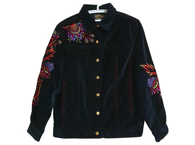 Bob Mackie Embroidered Jacket Black Multicolour Multiple colors