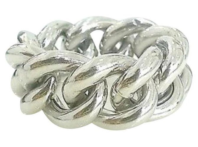 Autre Marque Groumette ring in silver and white gold Silvery  ref.154239
