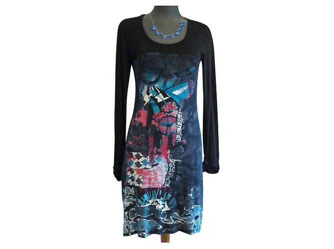 Autre Marque Save The Queen Kleid Schwarz Blau Fuchsia Fuschia