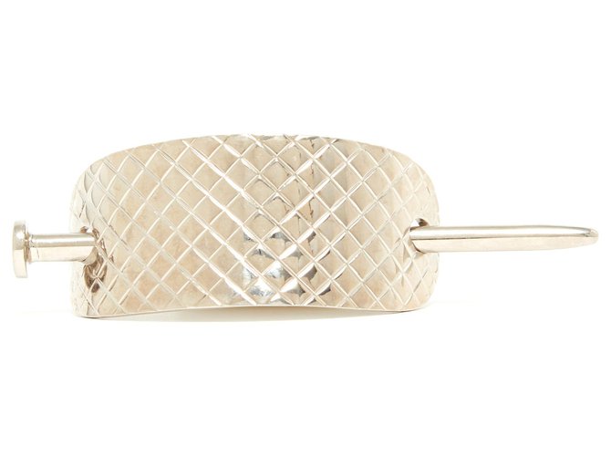 Chanel QUILTED SILVER PICK Métal Argenté  ref.154291