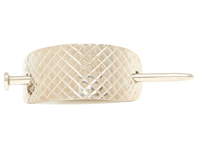 Chanel QUILTED SILVER PICK Silvery Metal  ref.154291