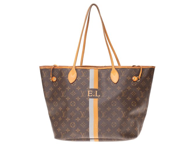 Sac Louis Vuitton Neverfull GM en toile monogram et cuir naturel Marron  ref.154325