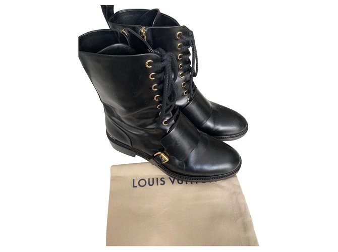 Louis Vuitton boots Cuir Noir  ref.154344