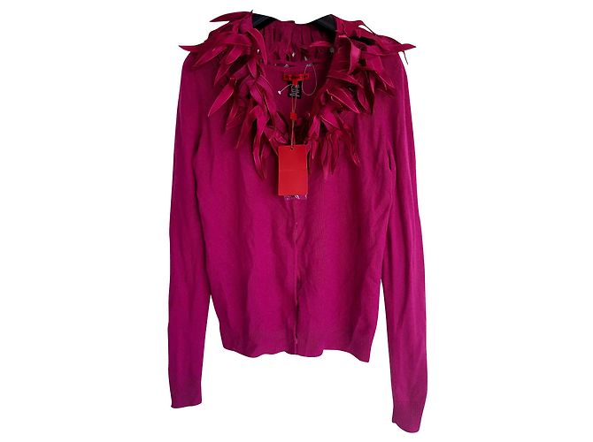Viviane Tam Kaschmir Seide Woll Set Fuchsia Fuschia