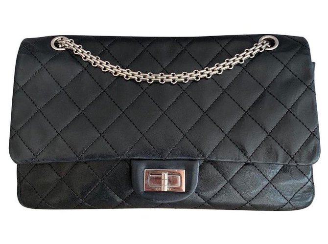 Chanel Reissue 2.55 Black Leather  ref.154449