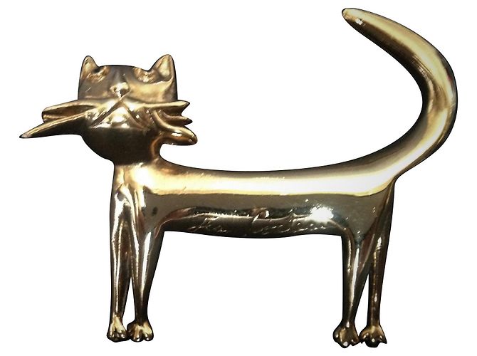 Autre Marque Spilla Gatto Madeline Workshops Jean Cocteau Oro D'oro