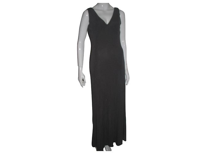 Halston Heritage Rauchgraues Maxikleid