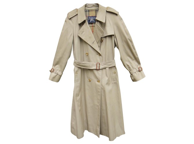 vintage Burberry women's trench coat 40 Beige Cotton Polyester  ref.154476