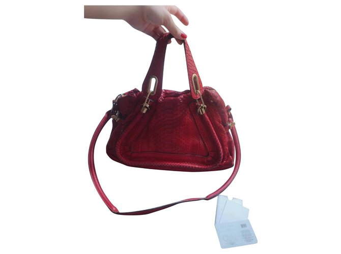 Chloé Paraty Python Handtasche Rot 