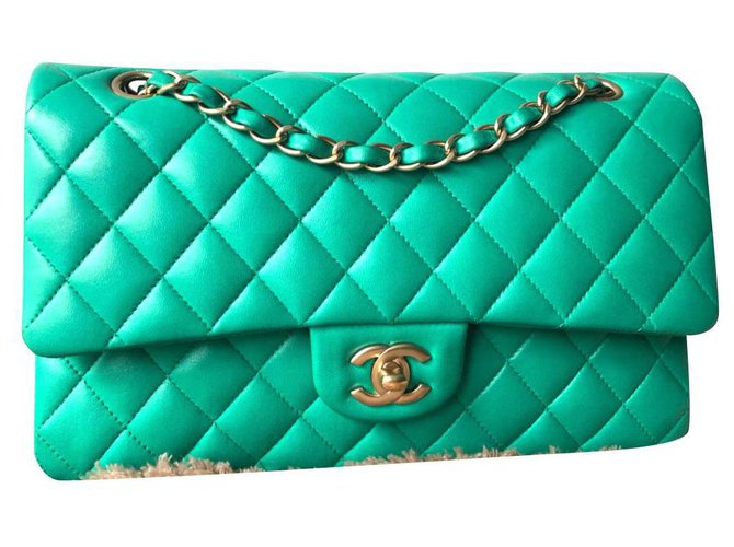Chanel Medium 20B Green Classic Flap