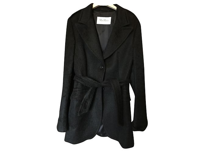 Max Mara Black Alpaca Coat