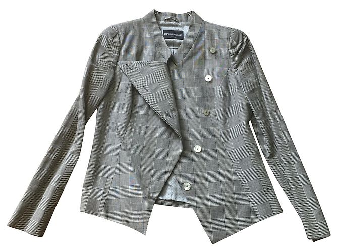 Emporio Armani Superb short structured jacket Grey