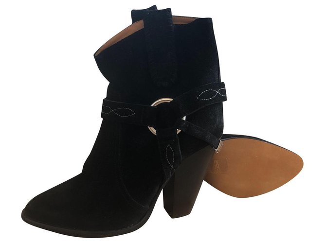 Isabel Marant Etoile Ankle Boots Black Deerskin  ref.154542
