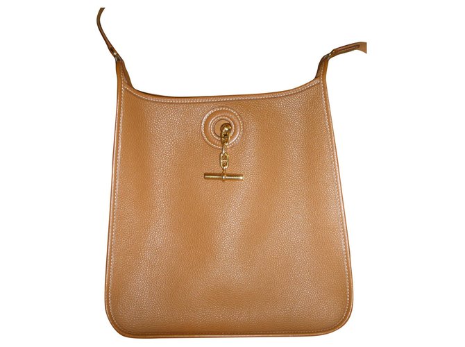 Hermès HERMES VESPA PM LightBrown Shoulder Bag  Epson Leather + dustbag Cognac  ref.154552