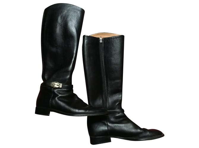 Gucci boots Black Leather  ref.154553