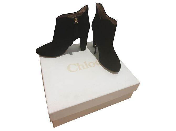 Bottines Chloé en daim noir