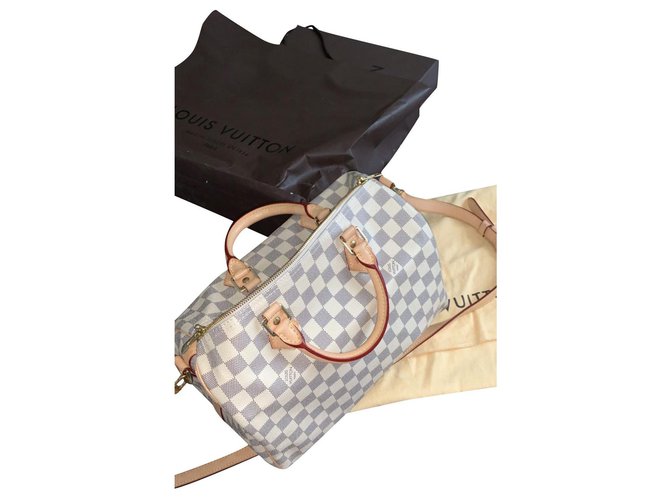Louis Vuitton Speedy shoulder strap Beige Leather ref.154568 - Joli Closet