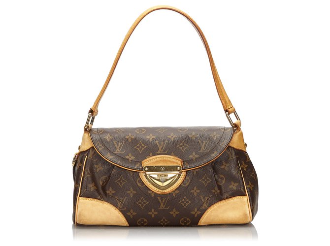 Louis Vuitton Brown Monogram Beverly MM Leather Cloth  ref.154591