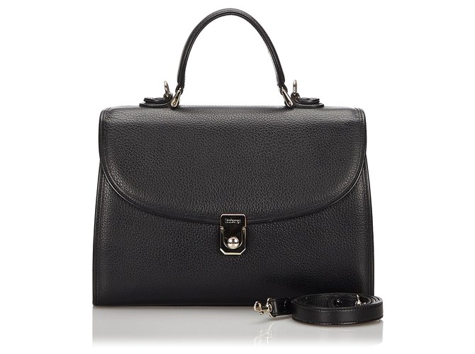 Cartella in pelle nera Burberry Nero  ref.154630