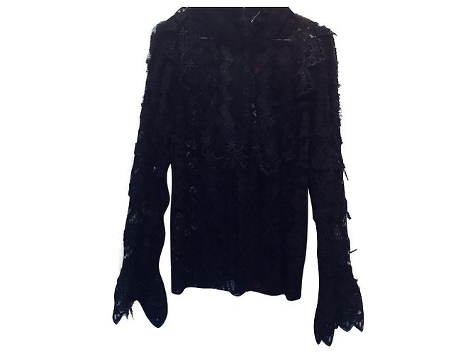 Anna Sui Black Lace Blouse