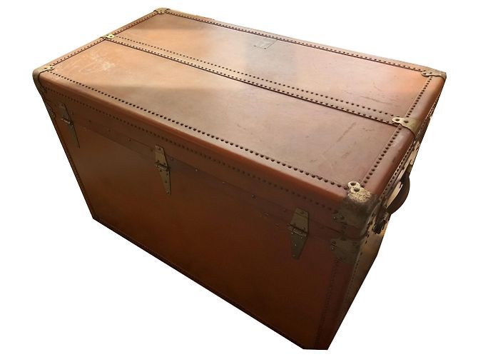 Autre Marque Oshkosh Steamer Trunk Caramello