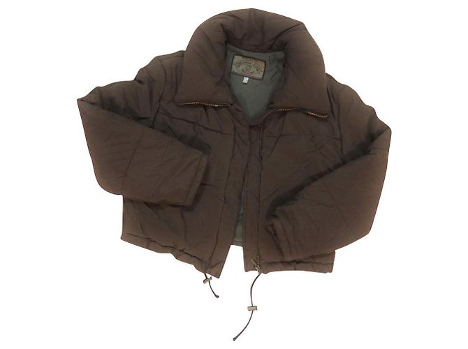 Armani Jeans Quilted down jacket in Chocolate Technical Fabric