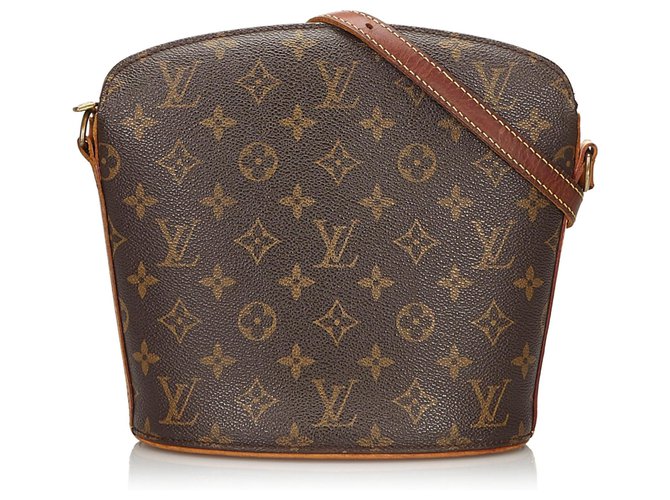 Louis Vuitton Brown Monogram Drouot Leather Cloth ref.960771 - Joli Closet