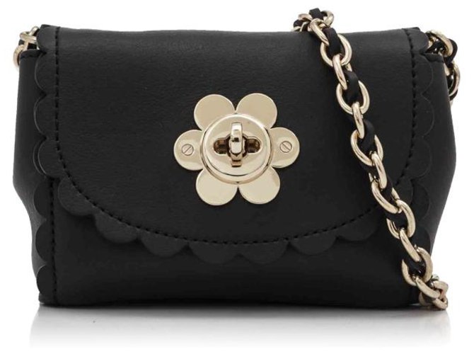 Mulberry Black Grained Leather Lily  ref.154822