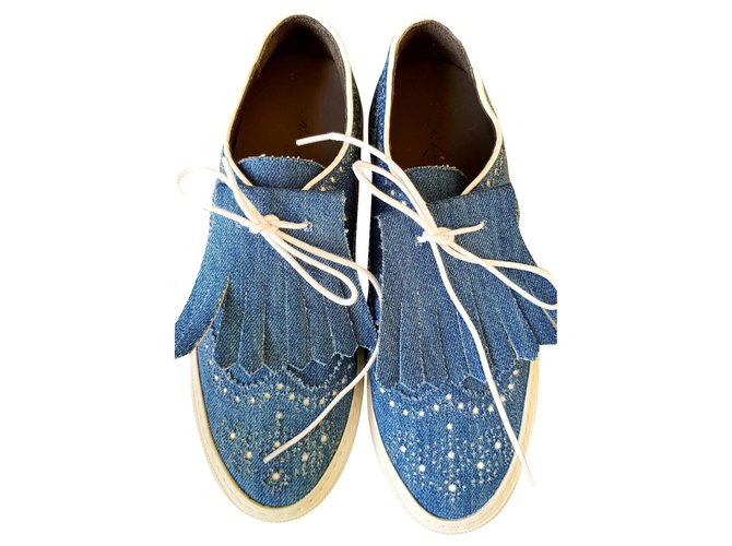Robert Clergerie Flats Blue Leather  ref.154858