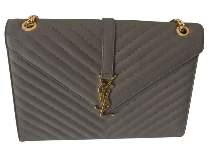 Yves Saint Laurent Handbags Grey Leather  ref.154863