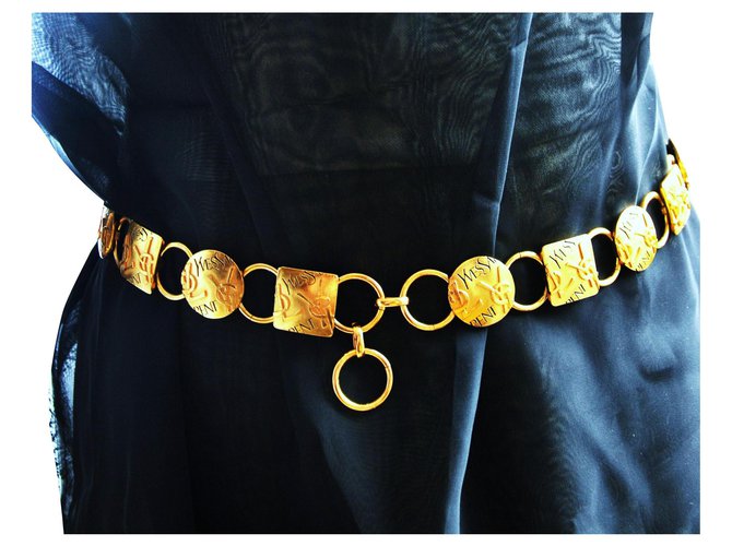 Yves Saint Laurent Cintos Dourado Metal  ref.154870