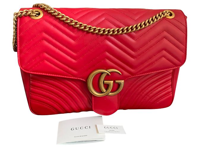 Borsa a spalla GG Marmont Gucci Rosso