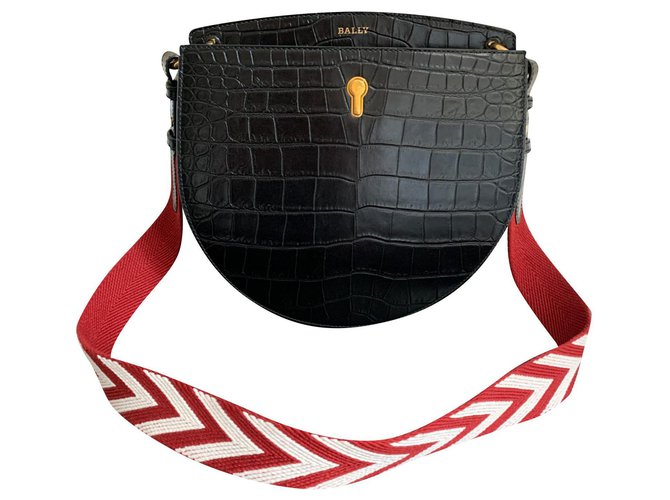 BALLY BAG CECYLE STRAP FOR WOMEN IN BLACK CALF LEATHER  ref.154897