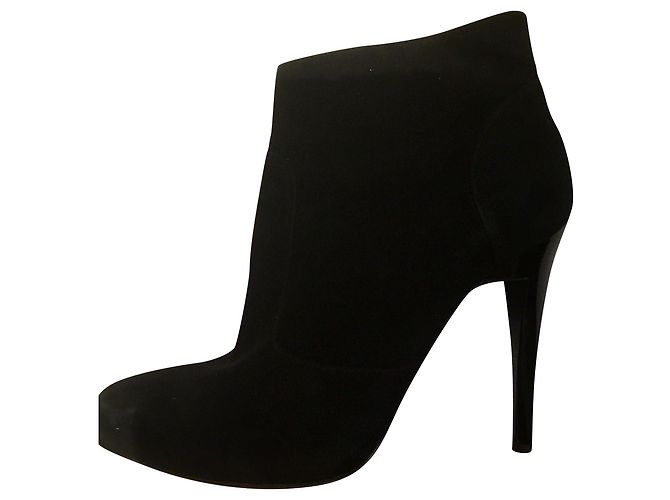 Alberta Ferretti Black Suede Ankle Boots
