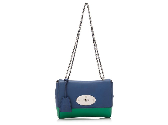 Mulberry Blue Lambskin Leather Lily Green  ref.154998