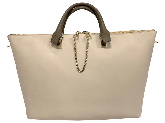 Chloé Baylee tote bag Cream Leather  ref.155180