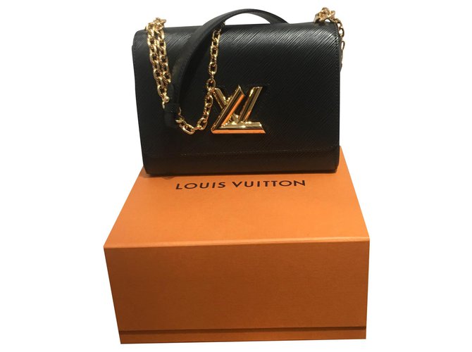 Twist Louis Vuitton Bolsos de mano Negro Dorado Cuero  ref.155208
