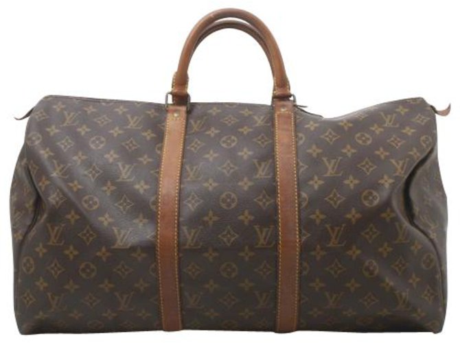 Louis Vuitton Keepall 50 Brown Cloth  ref.155226