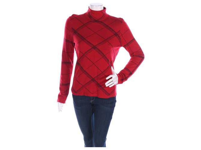 Ralph Lauren Knitwear Black Red Polyester Wool Viscose Nylon  ref.155259